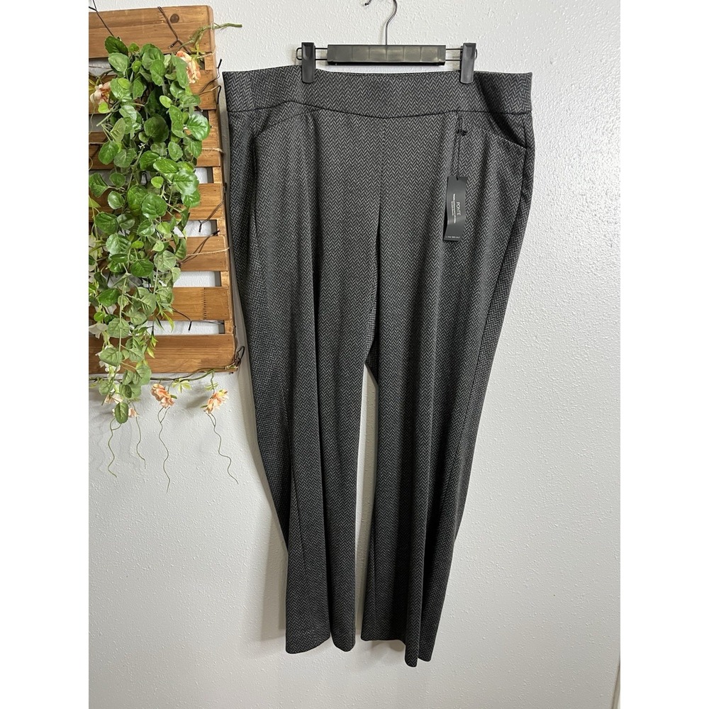 Lane Bryant Pants Womens 18/20 Black gray Houndstooth Straight Ponte Regular